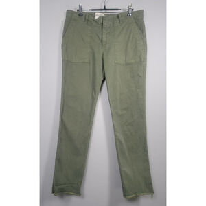 Nili Lotan 111/88 80NL Pants Womens 4 Cotton Stretch Utility Made In USA Green